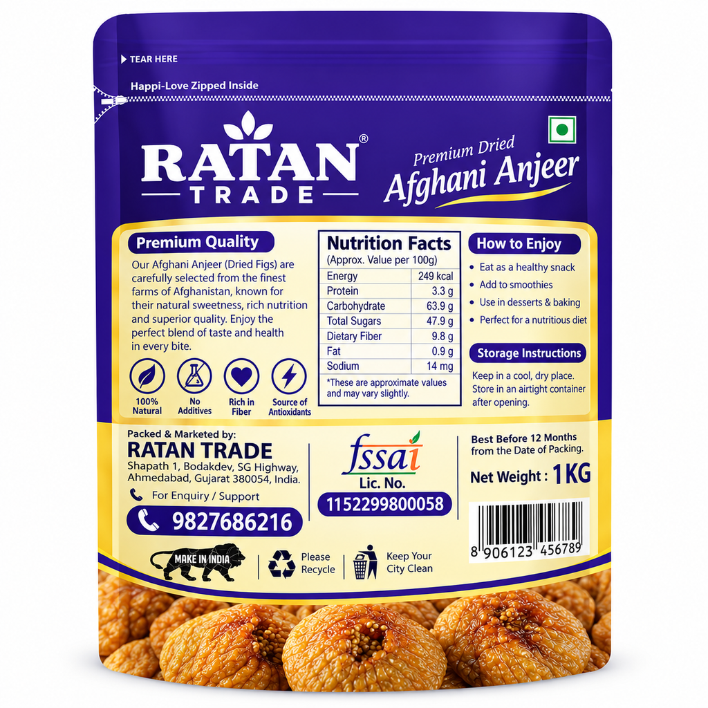 RATAN TRADE INDIA Premium 5-in-1 Dry Fruits Combo Pack 2kg | Almonds, Pistachios, Anjeer, Cashews & Walnuts