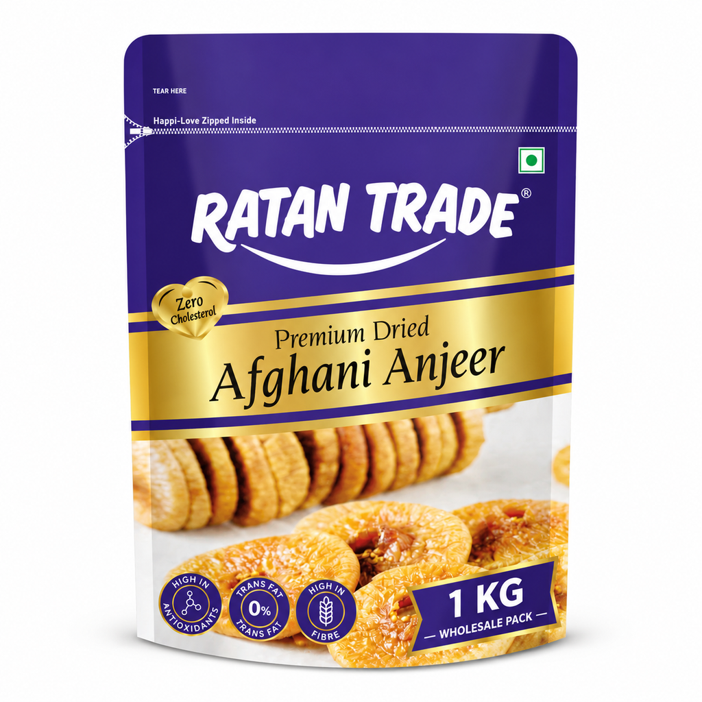 RATAN TRADE INDIA Premium Afghani Anjeer 1kg + Walnut 1kg Combo Pack | 2kg Premium Dry Fruits
